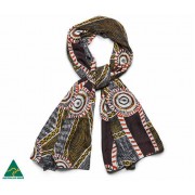 Aboriginal Art Silk Scarf - Michelle Woody
